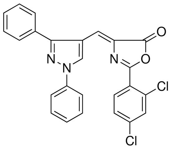 2-(2,4-DICHLORO-PH)-4-(1,3-DIPHENYL-1H-PYRAZOL-4-YLMETHYLENE)-4H-OXAZOL-5-ONE