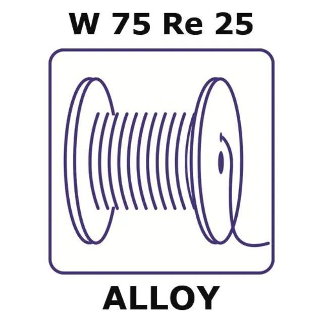 Tungsten-rhenium alloy, W75Re25