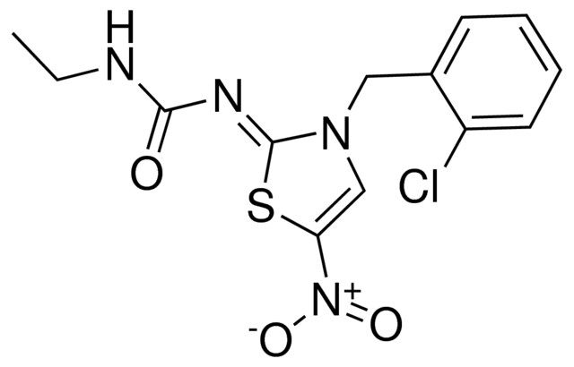 N-((2Z)-3-(2-chlorobenzyl)-5-nitro-1,3-thiazol-2(3H)-ylidene)-N'-ethylurea