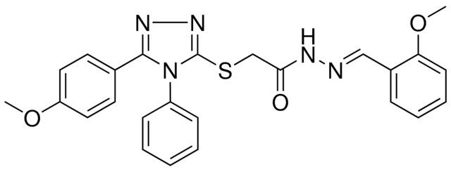 N'-[(E)-(2-METHOXYPHENYL)METHYLIDENE]-2-{[5-(4-METHOXYPHENYL)-4-PHENYL-4H-1,2,4-TRIAZOL-3-YL]SULFANYL}ACETOHYDRAZIDE