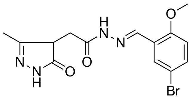 N'-[(E)-(5-BROMO-2-METHOXYPHENYL)METHYLIDENE]-2-(3-METHYL-5-OXO-4,5-DIHYDRO-1H-PYRAZOL-4-YL)ACETOHYDRAZIDE