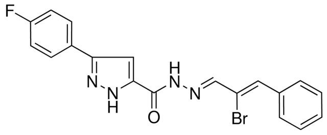 N'-(2-BR-3-PH-2-PROPENYLIDENE)-3-(4-FLUOROPHENYL)-1H-PYRAZOLE-5-CARBOHYDRAZIDE
