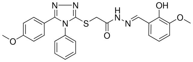 N'-[(E)-(2-HYDROXY-3-METHOXYPHENYL)METHYLIDENE]-2-{[5-(4-METHOXYPHENYL)-4-PHENYL-4H-1,2,4-TRIAZOL-3-YL]SULFANYL}ACETOHYDRAZIDE