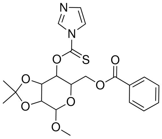 methyl 6-O-benzoyl-4-O-(1H-imidazol-1-ylcarbothioyl)-2,3-O-(1-methylethylidene)hexopyranoside