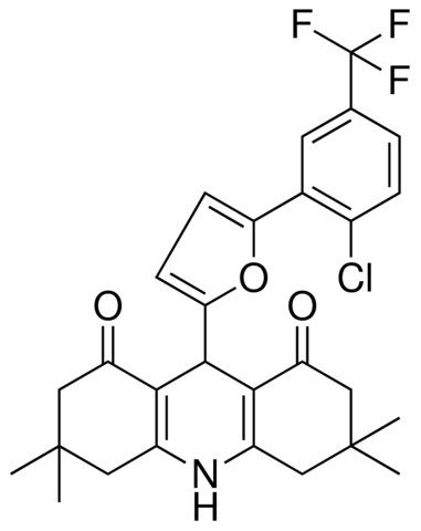 9-{5-[2-CHLORO-5-(TRIFLUOROMETHYL)PHENYL]-2-FURYL}-3,3,6,6-TETRAMETHYL-3,4,6,7,9,10-HEXAHYDRO-1,8(2H,5H)-ACRIDINEDIONE