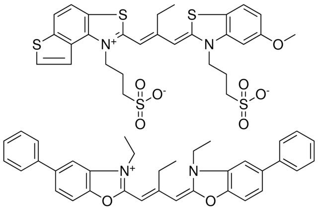 3-ETHYL-2-{(1E)-2-[(E)-(3-ETHYL-5-PHENYL-1,3-BENZOXAZOL-2(3H)-YLIDENE)METHYL]-1-BUTENYL}-5-PHENYL-1,3-BENZOXAZOL-3-IUM 3-((2Z)-2-{(2E)-2-ETHYL-3-[1-(3-SULFONATOPROPYL)THIENO[3,2-E][1,3]BENZOTHIAZOL-1-IUM-2-YL]-2-PROPENYLIDENE}-5-METHOXY-1,3-BENZOTHIAZOL-3-YL)-1-PROPANESULFONATE