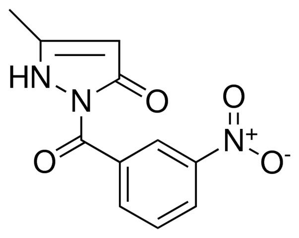 3-(METHYL)-1-(3-NITROBENZOYL)-2-PYRAZOLIN-5-ONE