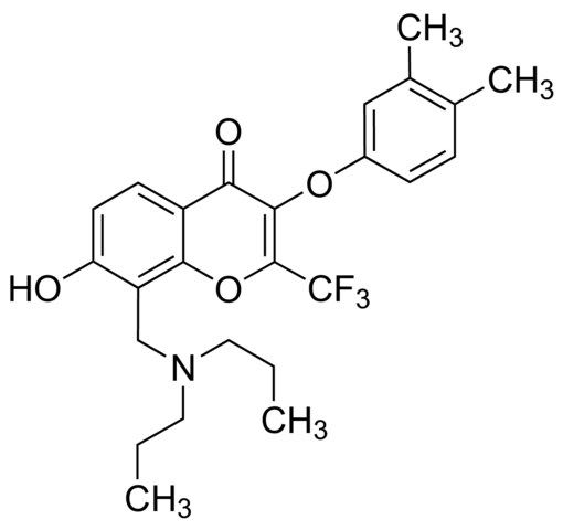 3-(3,4-Dimethylphenoxy)-8-[(dipropylamino)methyl]-7-hydroxy-2-(trifluoromethyl)-4<i>H</i>-chromen-4-one