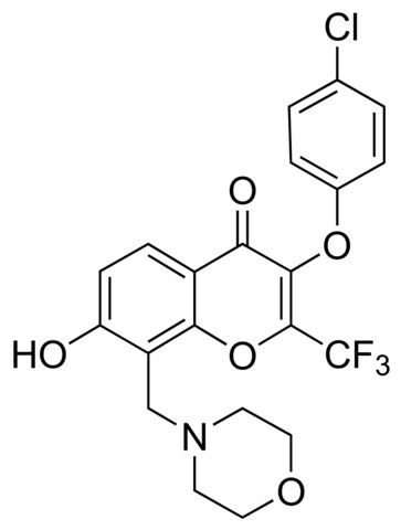 3-(4-Chlorophenoxy)-7-hydroxy-8-(4-morpholinylmethyl)-2-(trifluoromethyl)-4<i>H</i>-chromen-4-one