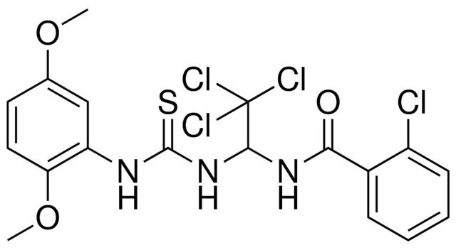 2-CL-N-(2,2,2-TRICHLORO-1-(3-(2,5-DIMETHOXY-PHENYL)-THIOUREIDO)-ETHYL)-BENZAMIDE