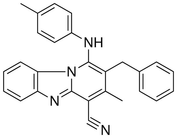 2-BENZYL-3-METHYL-1-P-TOLYLAMINO-BENZO(4,5)IMIDAZO(1,2-A)PYRIDINE-4-CARBONITRILE