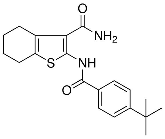 2-(4-TERT-BU-BENZOYLAMINO)-4,5,6,7-4H-BENZO(B)THIOPHENE-3-CARBOXYLIC ACID AMIDE