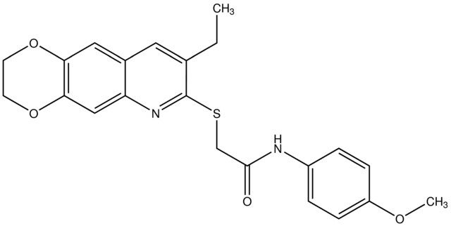 2-(8-Ethyl-2,3-dihydro-[1,4]dioxino[2,3-<i>g</i>]quinolin-7-ylthio)-<i>N</i>-(4-methoxyphenyl)acetamide