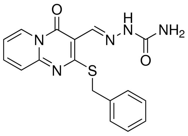 2-(BENZYLTHIO)-4-OXO-4H-PYRIDO(1,2-A)PYRIMIDINE-3-CARBALDEHYDE SEMICARBAZONE