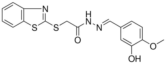 2-(BENZOTHIAZOL-2-YLSULFANYL)-ACETIC ACID (3-HO-4-METHOXY-BENZYLIDENE)-HYDRAZIDE