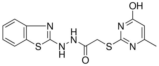 2-(4-HO-6-ME-PYRIMIDIN-2-YLSULFANYL)-ACETIC ACID N'-BENZOTHIAZOL-2-YL-HYDRAZIDE