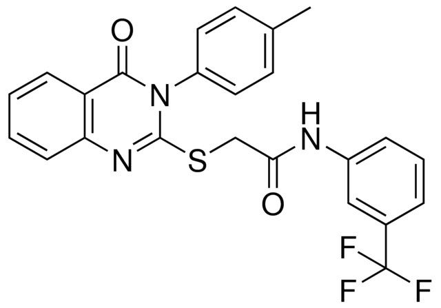 2-((3-(4-ME-PH)4-OXO-3,4-DIHYDRO-2-QUINAZOLINYL)THIO)N-(3-(TRI-F-ME)PH)ACETAMIDE