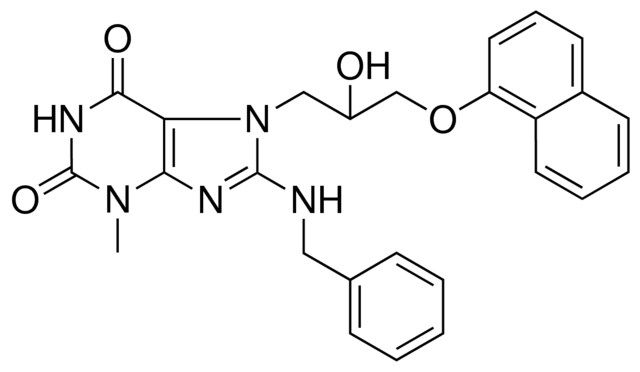 8-BENZYLAMINO-7-(2-HO-3-(NAPHTHALEN-1-YLOXY)-PR)-3-ME-3,7-2H-PURINE-2,6-DIONE