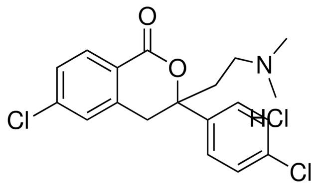 6-CHLORO-3-(4-CHLOROPHENYL)-3-(2-(DIMETHYLAMINO)ETHYL)-1H-2-BENZPYRAN-1-ONE HCL
