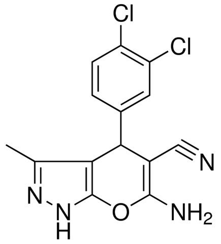 6-AMINO-4-(3,4-DICHLORO-PH)-3-ME-1,4-2H-PYRANO(2,3-C)PYRAZOLE-5-CARBONITRILE