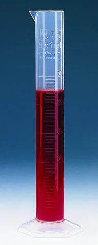 BRAND<sup>®</sup> graduated cylinder, PP, with blue printed scale or embossed scale