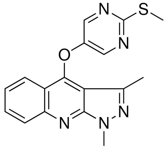 1,3-DIMETHYL-4-((2-(METHYLTHIO)-5-PYRIMIDINYL)OXY)-1H-PYRAZOLO(3,4-B)QUINOLINE