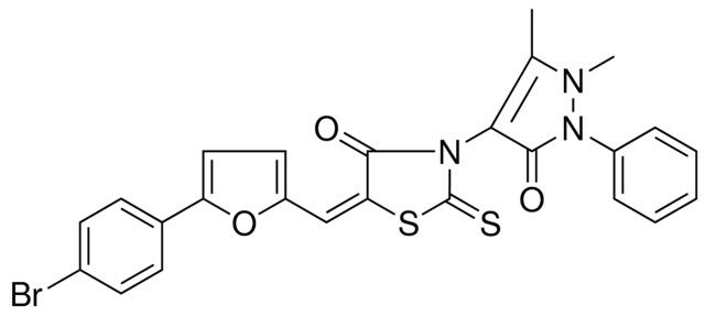 (5E)-5-{[5-(4-BROMOPHENYL)-2-FURYL]METHYLENE}-3-(1,5-DIMETHYL-3-OXO-2-PHENYL-2,3-DIHYDRO-1H-PYRAZOL-4-YL)-2-THIOXO-1,3-THIAZOLIDIN-4-ONE
