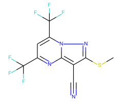 5,7-Bis(trifluoromethyl)-3-cyano-2-(methylthio)-pyrazolo[1,5-a]pyrimidine