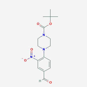 tert-Butyl 4-(4-formyl-2-nitrophenyl)-piperazine-1-carboxylate图片