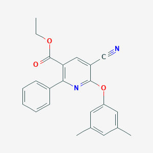 Ethyl 5-cyano-6-(3,5-dimethylphenoxy)-2-phenylnicotinate图片