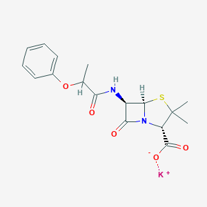 3,3-Dimethyl-7-oxo-6-((1-oxo-2-phenoxypropyl)amino)-4-thia-1-azabicyclo(3,2,0)-heptane-2-carboxylic acid potassium salt图片