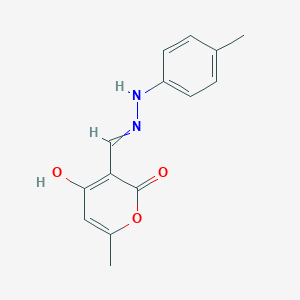 4-Hydroxy-6-methyl-2-oxo-2H-pyran-3-carbaldehyde N-(4-methylphenyl)hydrazone图片