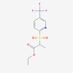 ethyl 2-{[5-(trifluoromethyl)-2-pyridinyl]sulfonyl}propanoate图片