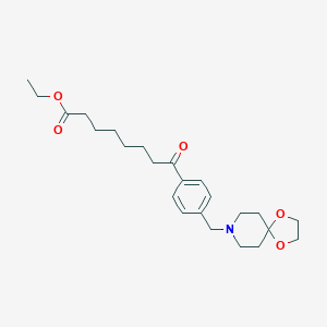 Ethyl 8-[4-[8-(1,4-dioxa-8-azaspiro-[4,5]decyl)methyl]phenyl]-8-oxooctanoate图片