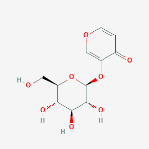 3-(((2S,3R,4S,5S,6R)-3,4,5-Trihydroxy-6-(hydroxymethyl)-tetrahydro-2H-pyran-2-yl)oxy)-4H-pyran-4-one图片