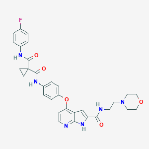 N-?(4-?Fluorophenyl)?-?N'-?[4-?[[2-?[[[2-?(4-?morpholinyl)?ethyl]?amino]?carbonyl]?-?1H-?pyrrolo[2,?3-?b]?pyridin-?4-?yl]?oxy]?phenyl]?-1,?1-?cyclopropanedicarbox?amide(Tyrosine Kinase Inhibitor)图片