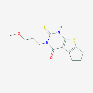 11-(3-Methoxypropyl)-10-sulfanyl-7-thia-9,11-diazatricyclo[6,4,0,0,2,6]dodeca-1(8),2(6),9-trien-12-one图片