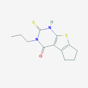 11-Propyl-10-sulfanyl-7-thia-9,11-diazatricyclo[6,4,0,0,2,6]dodeca-1(8),2(6),9-trien-12-one图片