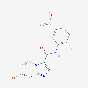 3-[(7-Bromo-imidazo[1,2-a]pyridine-3-carbonyl)-amino]-4-fluoro-benzoic acid methyl ester图片