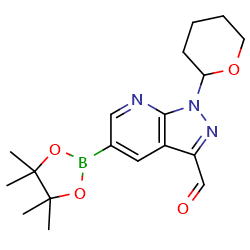 1-(tetrahydro-2H-pyran-2-yl)-5-(4,4,5,5-tetramethyl-1,3,2-dioxaborolan-2-yl)-1H-pyrazolo[3,4-b]pyridine-3-carbaldehyde图片