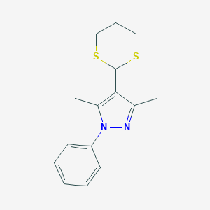 3,5-Dimethyl-4-(1,3-dithian-yl)-1-phenylpyrazole图片