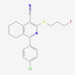 1-(4-chlorophenyl)-3-[(3-fluoropropyl)sulfanyl]-5,6,7,8-tetrahydro-4-isoquinolinecarbonitrile图片