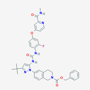 Benzyl 6-(3-(tert-butyl)-5-(3-(2-fluoro-4-((2-(methylcarbamoyl)pyridin-4-yl)oxy)phenyl)ureido)-1H-pyrazol-1-yl)-3,4-dihydroisoquinoline-2(1H)-carboxylate图片