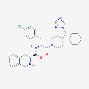 (3R)-N-[(1R)-1-[(4-Chlorophenyl)methyl]-2-[4-cyclohexyl-4-(1H-1,2,4-triazol-1-ylmethyl)-1-piperidinyl]-2-oxoethyl]-1,2,3,4-tetrahydro-3-isoquinolinecarboxamide图片