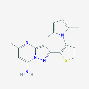 2-[3-(2,5-Dimethyl-1H-pyrrol-1-yl)-2-thienyl]-5-methylpyrazolo[1,5-a]pyrimidin-7-amine图片