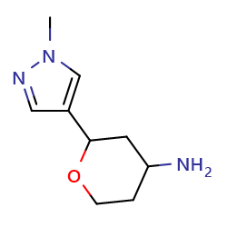 2-(1-methyl-1H-pyrazol-4-yl)oxan-4-amine图片