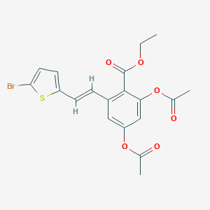 2,4-二乙酰氧基-6-[2-(5-溴-噻吩-2-基)-乙烯基]-苯甲酸乙酯图片