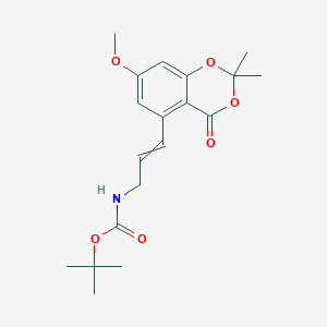 (E)-tert-Butyl(3-(7-methoxy-2,2-dimethyl-4-oxo-4H-benzo[d][1,3]dioxin-5-yl)allyl)carbamate图片