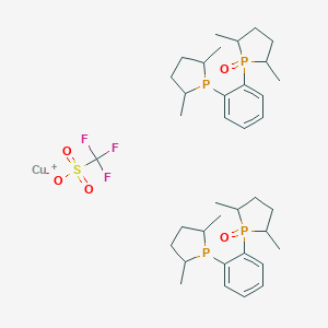 双[(2R,5R)-1-(2-[(2R,5R)-2,5-二甲基磷-1-基]苯基)-2,5-二甲基磷1-氧化物]铜(I)三氟甲烷磺酸盐,97%图片