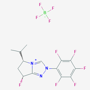 (5R,?7R)-7-氟-6,7-二氢-5-异丙基-2-(2,3,4,5,6-五氟苯基)-5H-吡咯并[2,?1-?c]?-?1,?2,?4-三氮唑四氟硼酸盐图片